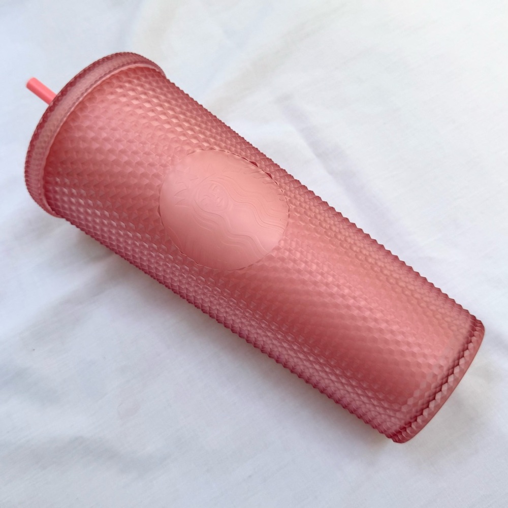 Starbucks 2022 Valentine’s Pink Soft Touch Cold Tumbler Cup Venti Pink Lemonade